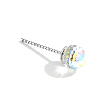925 Sterling Silver Crystal Ball Auskarai Karšto Pardavimo Bauda Asmenybės Balti Auskarai Temperamentas Sidabro Papuošalai