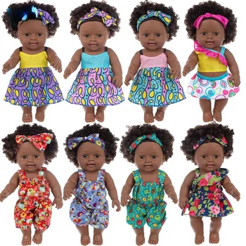 12Inch Amerikos Atgimsta Juoda Baby Doll, Vonia Žaisti Visą Silikono Vinilo Kūdikių Lėlės Tikroviška Naujagimio Žaislas, Lėlė Mergaitė Žaislai, Dovanos