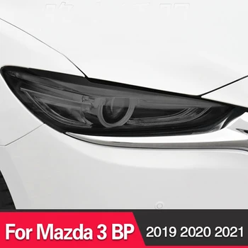 Už Mazda 3 BP 2019 2020 2021 Reikmenys, Automobilių Žibintų Apsauginės Plėvelės Priekinis Žibintas Skaidrus Rūkyti Juoda TPU Lipdukas
