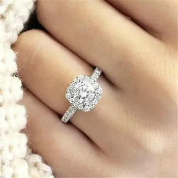 Moterų aštuonių širdies aštuonias rodykles imitacija žiedo vestuvinis žiedas papuošalai dydis 5-11