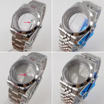 36mm vyriškų Laikrodžių Atveju Apyrankės Atsarginės Dalys Safyro Stiklas Tinka NH35/NH36 Judėjimo Poliruoti Data Ciklopas