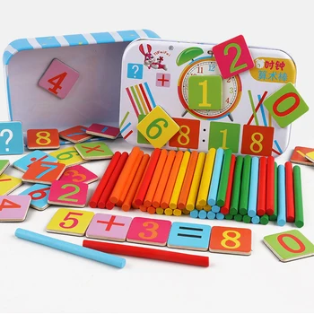 Vaikų Skaičiavimo Lazdelės Skaičiavimo Pagaliukai Mediniai Mokymosi Lazdos Darželio Matematikos To SubtractionTeaching Pagalbos Žaislai