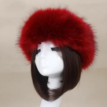 Moterų Mados Rusijos Storas Šiltas Beanies Žiemą Šiltas, Purus Netikrą Dirbtiniais Kailiais Skrybėlę Tuščias Viršų Skrybėlę, Skarą Didmeninė Kepuraitės