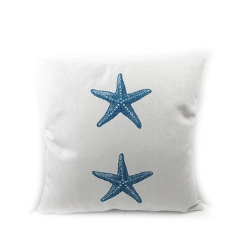 Jūros gyvūnų jūros žvaigždė medvilnės skalbiniai skaitmeninio spausdinimo pagalvėlė padengti pagalvės užvalkalą mėlyna jūra pagalvėlių komplektai