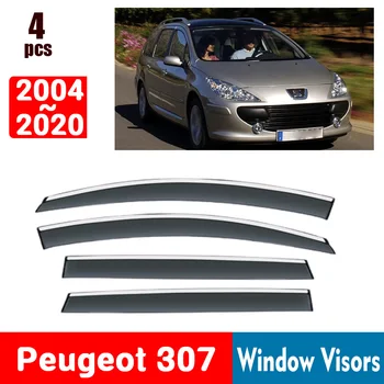 UŽ Peugeot 307 2004-2020 Langą Skydeliai Lietaus Apsaugas, Langai, Lietaus Reflektoriai Markizės Shield Ventiliacijos Guard Atspalvį Dangčio Apdaila