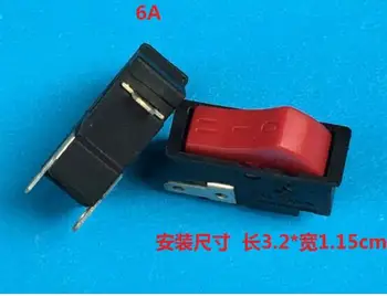 3 pavarų raudona Svirtinis jungiklis plaukų džiovintuvas naudoti jungiklis 6A 250V įrenginio dydis 3.2X1.15CM