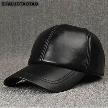 SHALUOTAOTAO tendencija Rudens-Žiemos mados avikailio Beisbolo kepuraitę reguliuojamo dydžio natūralios Odos skrybėlę vyriški Laisvalaikio Snapback kepurės