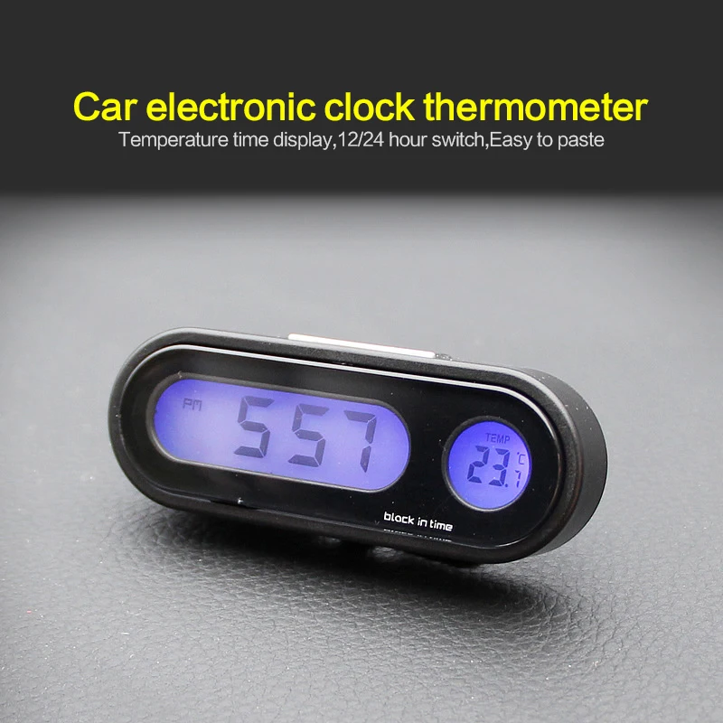 2in1 Mini Automobilių Automobilių Skaitmeninis Laikrodis, Auto Žiūrėti Automobilių Termometras su Drėgmėmačiu Apdailos Ornamentu Laikrodis Automobilis-Stilius Nuotrauka 0