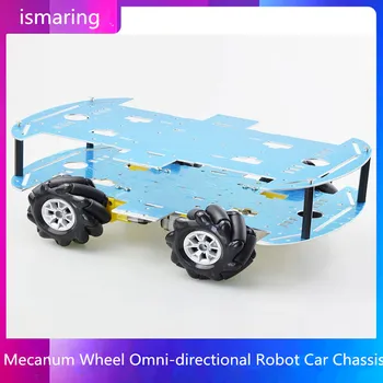 Mecanum Varantys Omni-directional Robotas Automobilių Važiuoklės Komplektas su 4pcs TT Variklis Arduino Raspberry Pi 