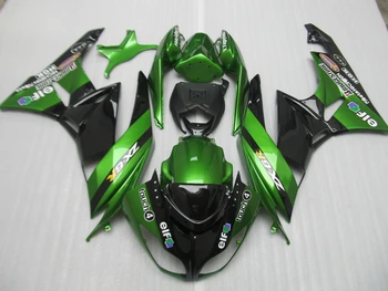 Nemokamai tinkinti Lauktuvės rinkiniai Kawasaki ZX 6R 2009 M. 2010 M. 2011 m. 2012 NINJA zx6r 09-12 žalia juoda ABS motociklą purvasargiai nustatyti PA20