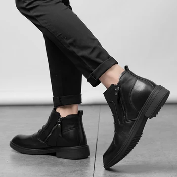 priežastinis batai juoda parduodant karštas odos butas 