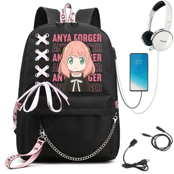 Nešiojamas Animacinių filmų Kuprinė USB Įkrovimo Paauglys Kuprinę Moteris Jaunimo Lauko Kelionių Kuprinė Anime, Manga Bookbag Merginų Dovanos