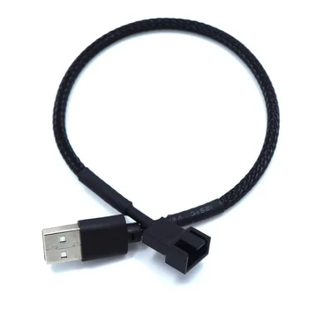 USB 4Pin Kompiuterio Ventiliatorius Adapterio Kabelį 5V Į 12V Maitinimo Kabelio Jungtis 4pin Fan Į USB Adapteris 30CM