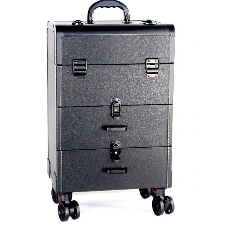Didelio grožio vežimėlio makiažas lagaminą profesionalios kosmetikos menininkas nešiojamas daugiafunkcinis bagažo siuvinėjimo nagų įrankių dėžė Nuotrauka 4