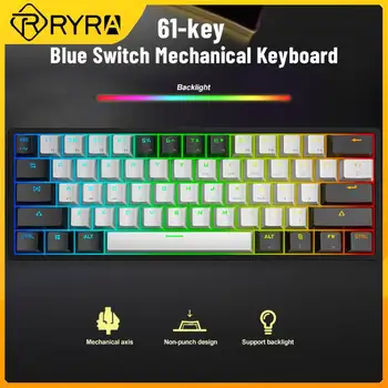 RYRA K620 Mini Žaidimų Mechaninė Klaviatūra 61 Klavišai, mygtukai RGB Hotswap Tipas-C Laidinio Žaidimų Klaviatūra PBT Keycaps 60% Ergonomines Klaviatūras
