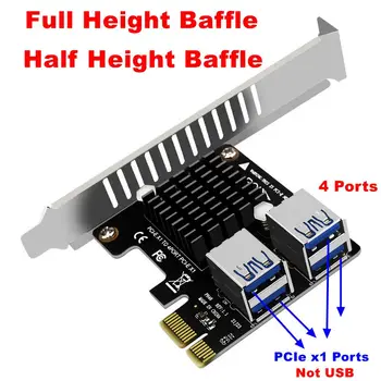 PCI Express PCI-E Daugiklis Hub Adapter PCIE x1 kad x16 1 iki 4 uostų USB3.0 Stove Išplėtimo Kortos GPU Grafikos BTC Kasybos PC