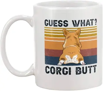 Atspėti, Ką Corgi Užpakalis Puodelis Corgi Juokinga Vintage Retro Kavos Puodelis