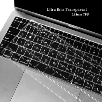Ultra Plonas TPU Klaviatūros Dangtelio Odos apsaugos Nauja MacBook Air 13 Inch 2018 2019 Išleidimo A1932 su 