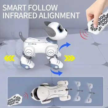 Juokinga Rc Robotas Elektroninės Šunų Stunt Šuo Balso Komandą, Programuojamas -jausmas Muzikos Daina Robotas Šuo Už Vaikų Žaislai D3w2