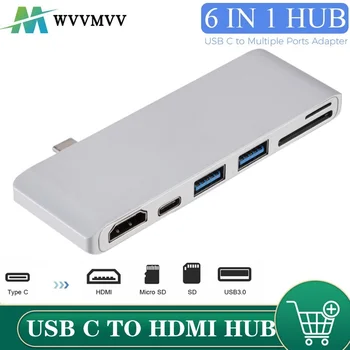 WvvMvv USB-C USB 3.1 TIPAS-C HUB Į HDMI Adapteris 4K 