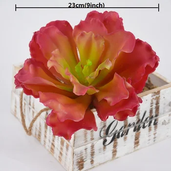 NuoNuoWell 2xArtificial Sultingi Augalai Žalia+Raudona Tikroviška 9 Colių Dirbtinis Lotus Augalų Mikro Kraštovaizdžio Namų Dekoro Nekilnojamojo Touch