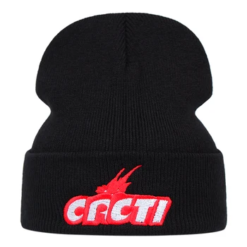 2021 Naujas žiemos CRCTI siuvinėjimo raštą megzti skrybėlę moterys vyrai šilta megzta kepurė hip-hop ' o mados laukinių beanie skrybėlių kaukolė skrybėlę