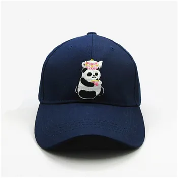 panda gyvūnų siuvinėjimo Beisbolo kepuraitę hip-hop bžūp Reguliuojamas Snapback Skrybėlės moterims ir vyrams 376