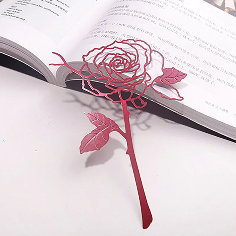 1pc Metalo Žymos Rožių Gėlių Kūrybos Klasikinio Išskirtinį Mini Meno Modelio norite atidaryti Tinklalapį Aplanko Žymeklis, mokyklinės prekės, Raštinė Nuotrauka 1