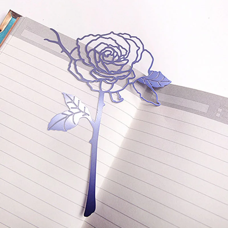1pc Metalo Žymos Rožių Gėlių Kūrybos Klasikinio Išskirtinį Mini Meno Modelio norite atidaryti Tinklalapį Aplanko Žymeklis, mokyklinės prekės, Raštinė Nuotrauka 3