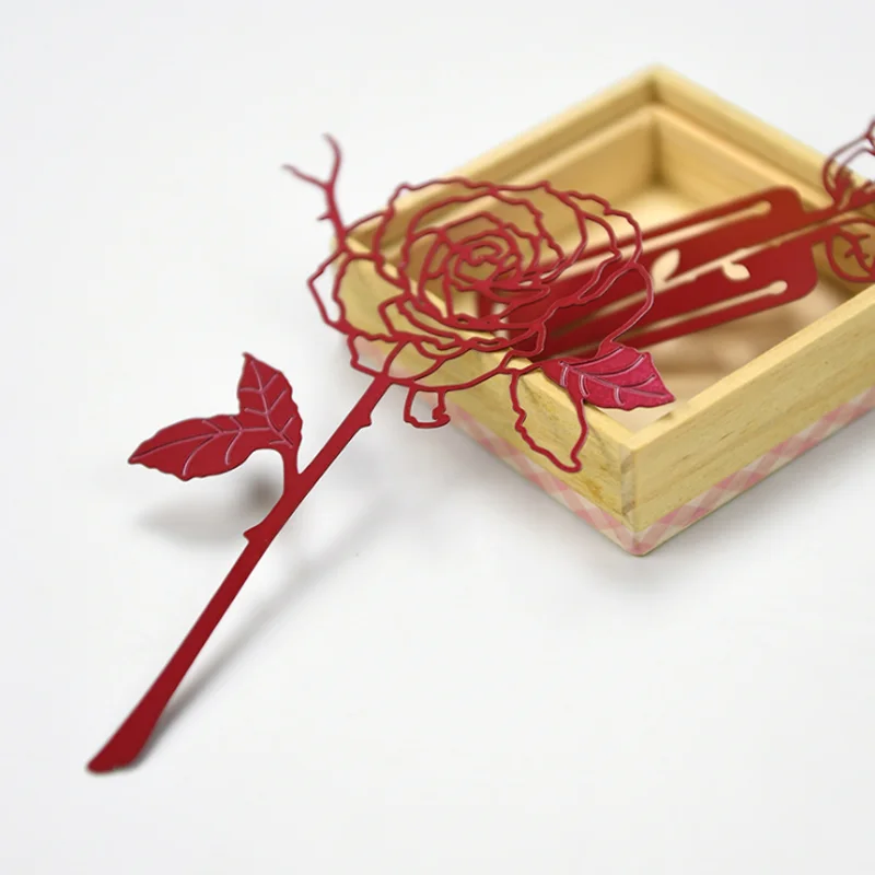 1pc Metalo Žymos Rožių Gėlių Kūrybos Klasikinio Išskirtinį Mini Meno Modelio norite atidaryti Tinklalapį Aplanko Žymeklis, mokyklinės prekės, Raštinė Nuotrauka 4