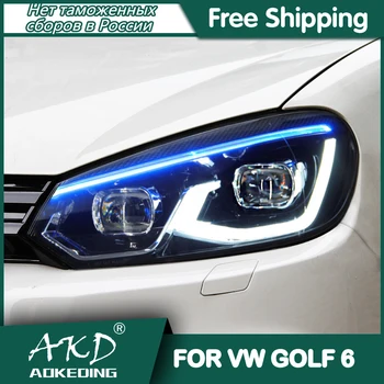VW Golf 6 2010-2012 MK6 Žibintai DRL Dienos Paleisti Šviesos diodų (LED Bi Xenon Lemputė, Rūko Žibintai, Automobilių Aksesuaras Golf6 Žibintas