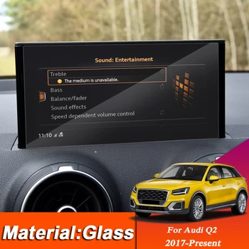 Automobilių Stiliaus GPS Navigacijos Ekrano Stiklo Apsauginė Plėvelė Lipdukas Audi Q2 2017-Dabartinė prietaisų Skydelio Ekrano Plėvelė Auto Prieigos
