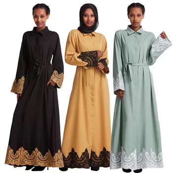 Kaftan Dubajus Abaja Kimono Megztinis Musulmonų Turbaną Suknelė Turkija, Saudo Arabija Afrikos Moterų Maxi Suknelė Ne Skarelė Musulmonų Suknelė