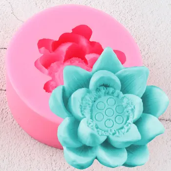 3D Amatų Lotoso Gėlė, Muilo Silikono Formos Šokoladas Minkštas Pelėsis 