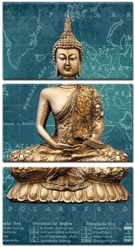 Namų Ir Biuro Dekoras Nuotraukas Spausdina Tapyba Ant Drobės Buda Su Žemėlapio