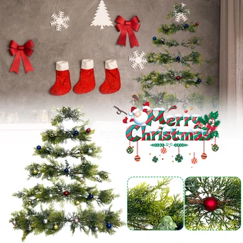 Dirbtinis Pušis Girliandą Pakibęs Medis Prie Sienos Tvirtinamas Kalėdų Medžio Apdaila, Namų 2023 Cristmas Ornamentu Švenčių Supplie