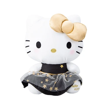 Originalus Sanrio Kawaii Juodos Ir Aukso Serijos Kuromi Hello Kitty Pliušinis Žaislas Pagalvė Minkšta Įdaryti Plushies Anime Ir Animacinių Filmų Lėlės Dovana