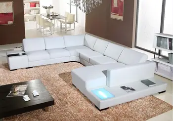 sofa modernos para salė Šiuolaikinės Sofos nustatyti kambarį baldai su kampe odos sofos, U formos sofa setliving kambario baldai
