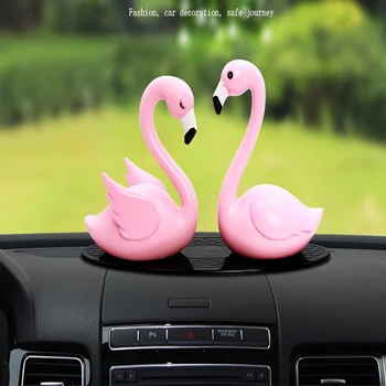 Kūrybos Rožinė Swan Automobilių Apdailos Flamingo Mados Mielas Automobilių Konsolė Automobilių Apdailos Moteris