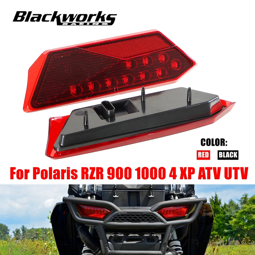 LED Uodegos Šviesos Signalas, Šviesos, Galinis Stabdžių Žibintas Kairėje ir Dešinėje, Polaris RZR 900 1000 4 XP ATV UTV Lengvas Montavimas Raudona/Juoda Nuotrauka 0
