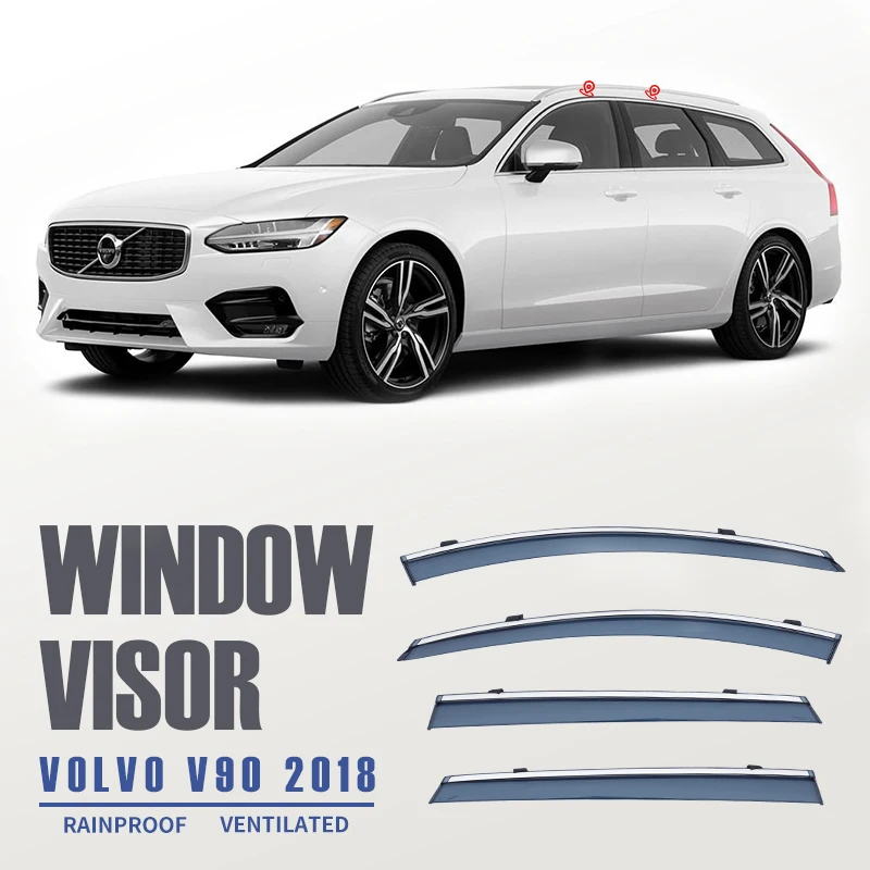 Langų Skydelius Volvo V90 2018 2019 2020 2021 Auto Durų Skydelis Weathershields Lango Apsaugos Nuotrauka 0