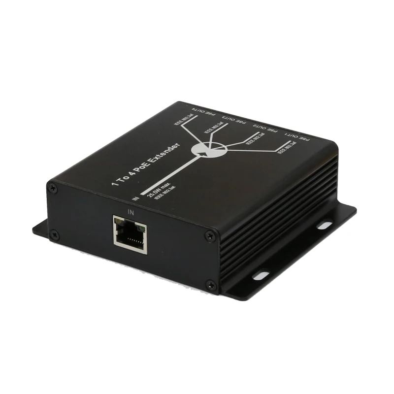 4 port PoE Extender IEEE802.3af pratęsti 120m perdavimo ip kameros 120m 1.0 Gbps perdavimo ip max Nuotrauka 2