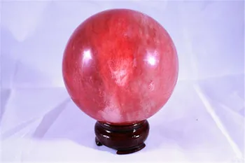 drop laivyba raudona stintos Krištolo Rutulį meditacija, reiki gydymo Dekoratyvinė Raudona Smelted Kvarco Pasaulyje Sfera Orb su Mediniu stovu