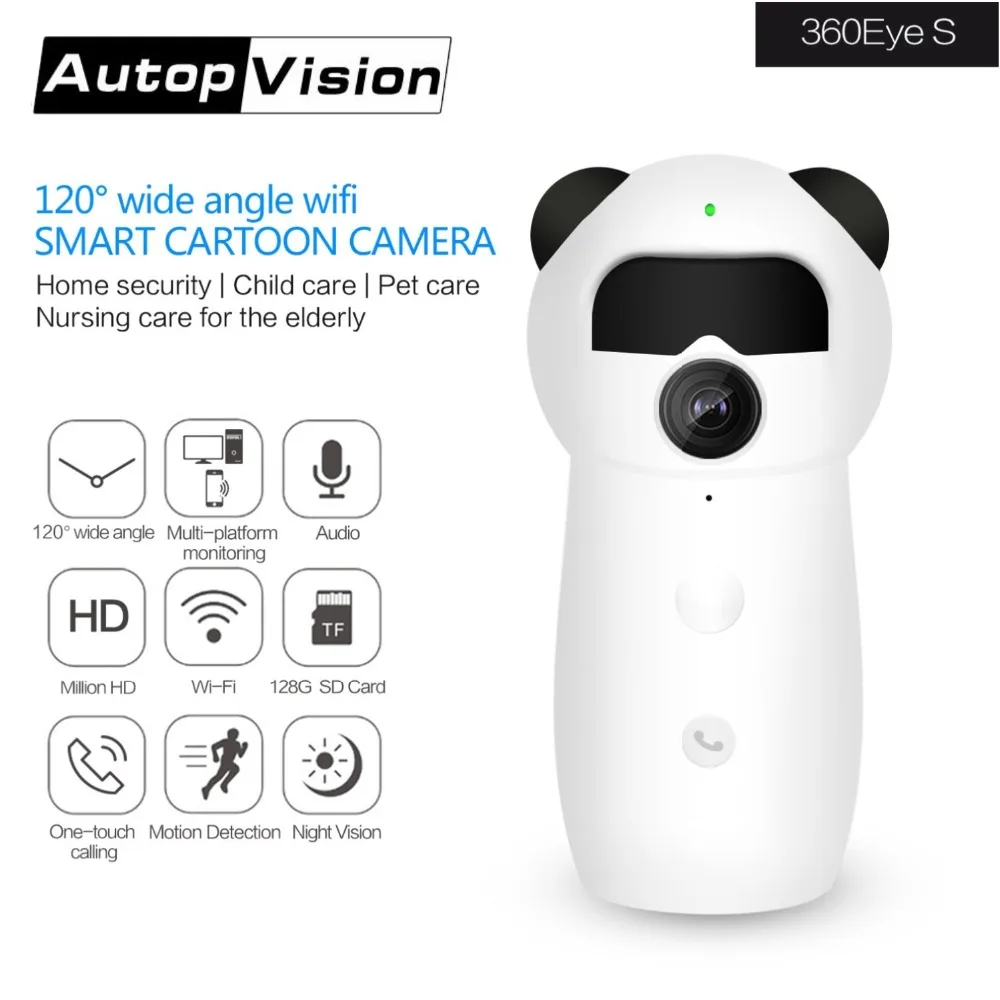 2MP Mini Wifi Kamera EC57 120 Laipsnių Plataus Kampo Smart Animacinių filmų Belaidžių IP kamerų Home Security Patalpų Kamera, Dviejų krypčių Garso Nuotrauka 0