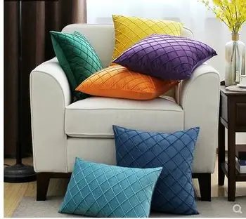 Vientisos spalvos užvalkalas Aksomo trimatis kvadrato modelis kambarį maišelį super minkštas olandų kašmyras sofos pagalvėlių