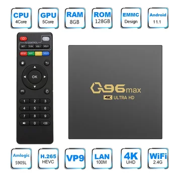 Q96 MAX 2022 Naujas 2.4 G WIFI 8GB+128GB 4K H. 265 Media Player, Set Top Box, TV Box Quad Core Amlogic S905L Nemokamas pristatymas