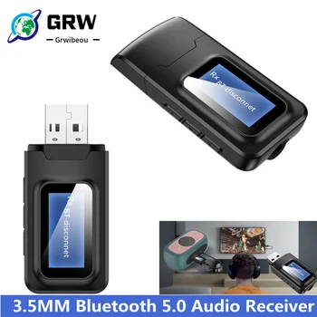 USB Bluetooth 5.0 + EDR + LCD Ekranas ir Garso Imtuvas, Siųstuvas, TELEVIZIJOS Vairuotojo-Free USB Dongle 3.5 MM AUX Belaidžio ryšio Adapteris