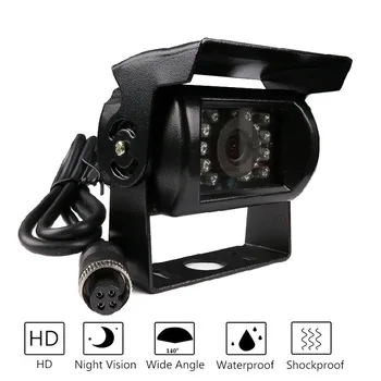 Naujas 4 Pin 800TVL Automobilio Galinio vaizdo Atvirkštinio Atsarginę Kamerą ir SPINDULIŲ Naktinio Matymo Vandeniui Autobusų HD Automobilio Galinio vaizdo Kamera
