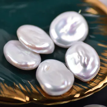 Naujas Natūralių Gėlavandenių Perlų Prarasti Karoliukai, Ovalo formos Netaisyklingos Mygtuką Karoliukai Ne poringas 