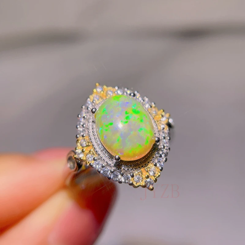 Retro white Opal sterlingas sidabro žiedas moterų šviesos prabanga nišą dizaino išskirtinį mados asmenybės aukštos prasme Nuotrauka 0